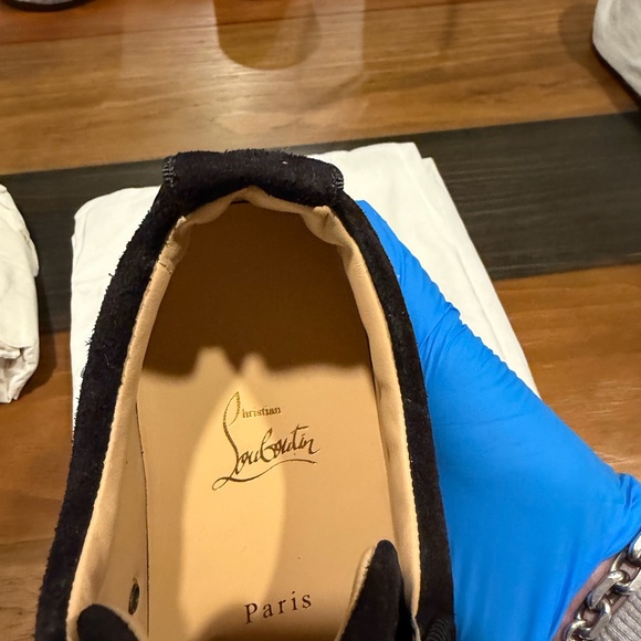 Christian Louboutin Black Textured Sneakers - Picture 2 of 8